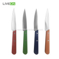 Beech Wood Handle Paring Knife 4-Piece Set